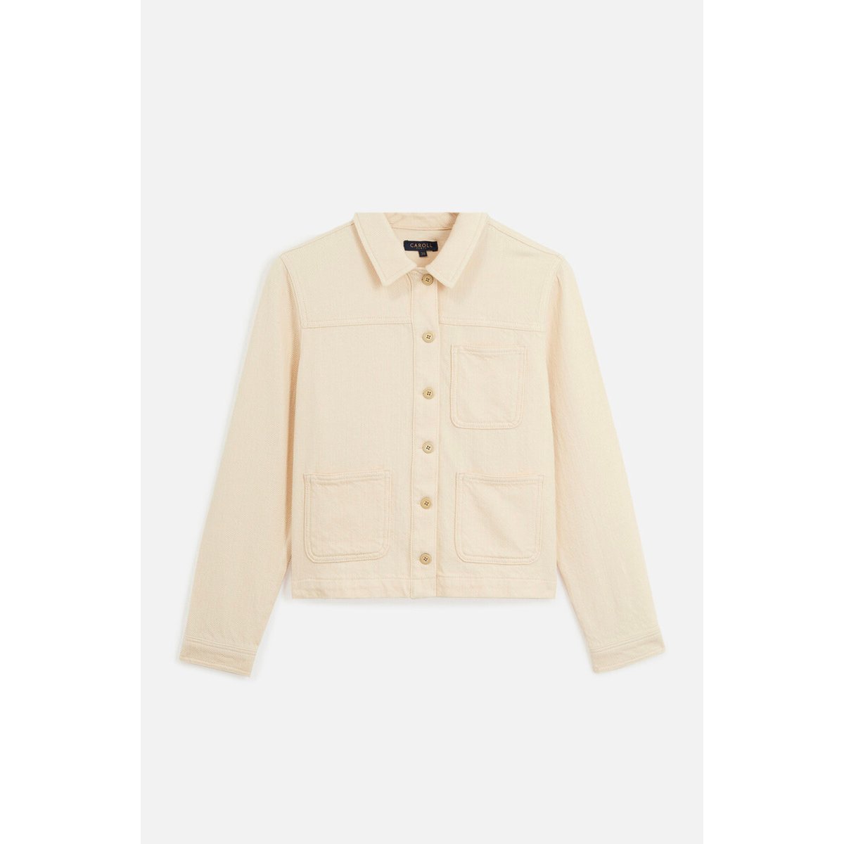 Veste courte droite col chemise MINATAB ivoire, CAROLL