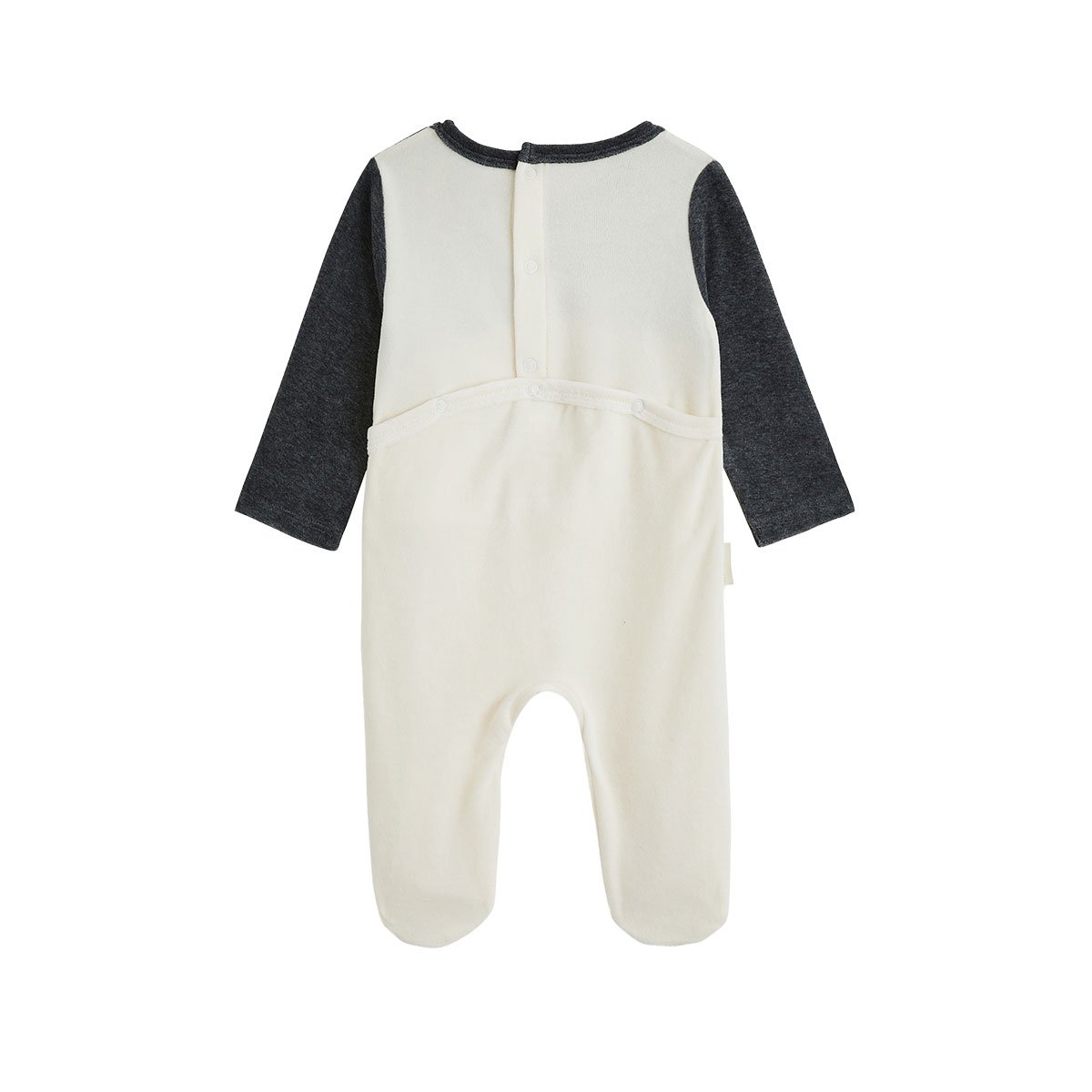 Pyjama bébé en velours Québec gris, PETIT BEGUIN
