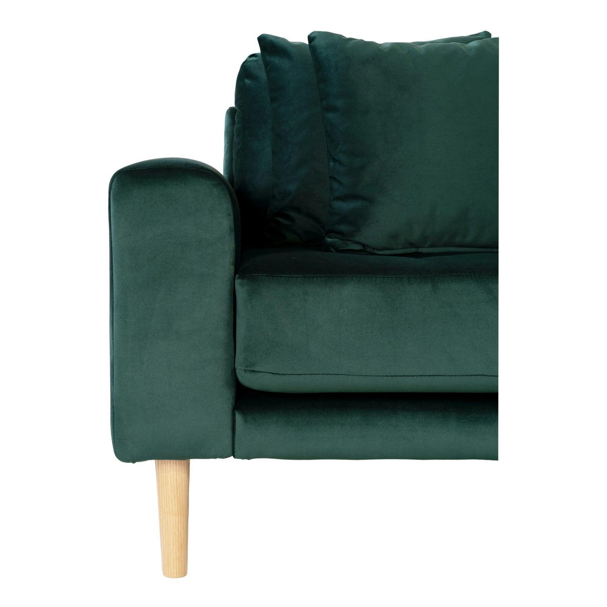 Canapé d'angle en tissu AMSTERDAM vert foncé - méridienne droite, PIER IMPORT