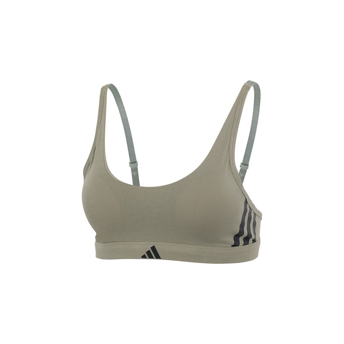 Brassière ACTIVE ESSENTIALS COTTON 3 STRIPES gris, ADIDAS SPORTSWEAR