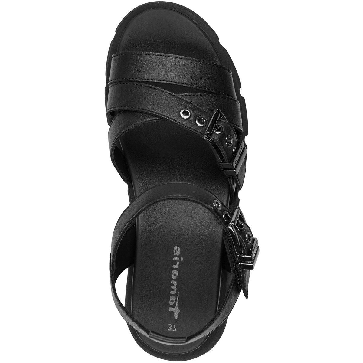 Sandales chunky compensées noir, TAMARIS