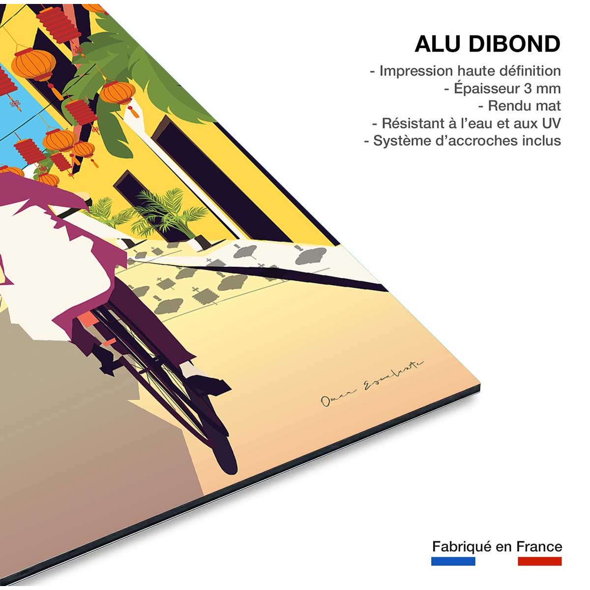 Tableau de voyage Hoi An Vietnam tableau alu dibond, HEXOA