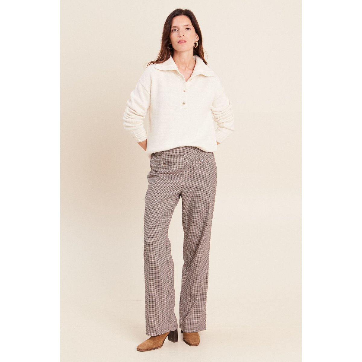 Pull col camionneur ecru, BREAL