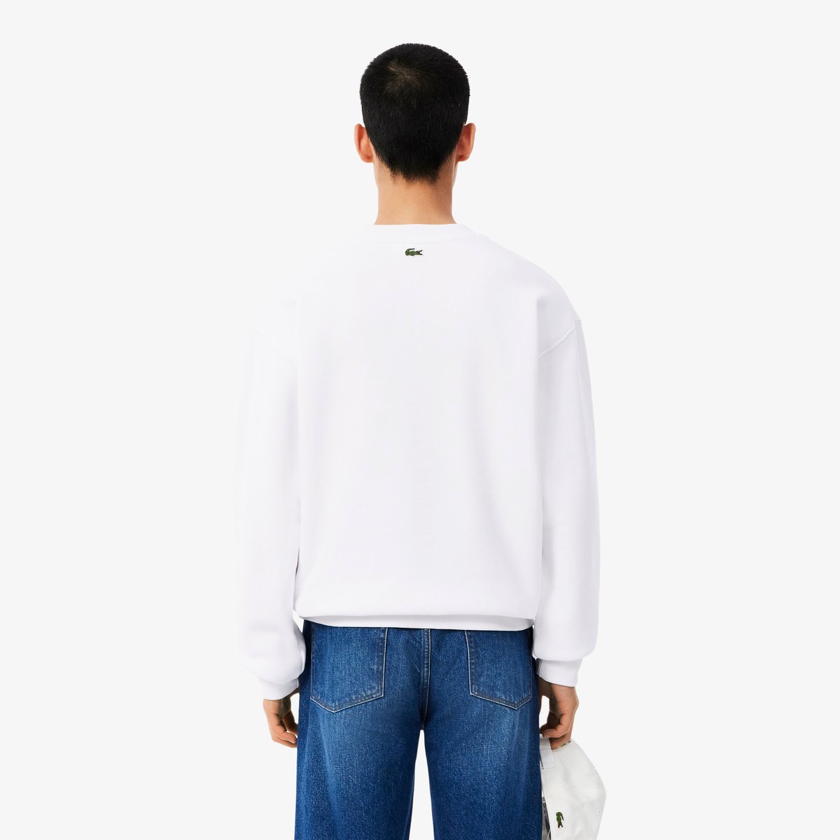 Sweatshirt coton fabriqué en France blanc-001, LACOSTE