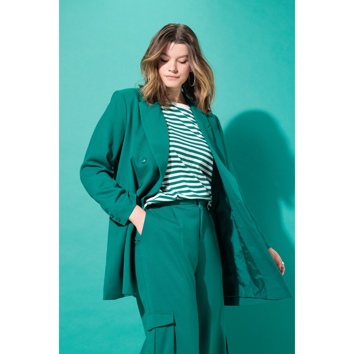 Blazer coupe Straight Fit vert, STUDIO UNTOLD