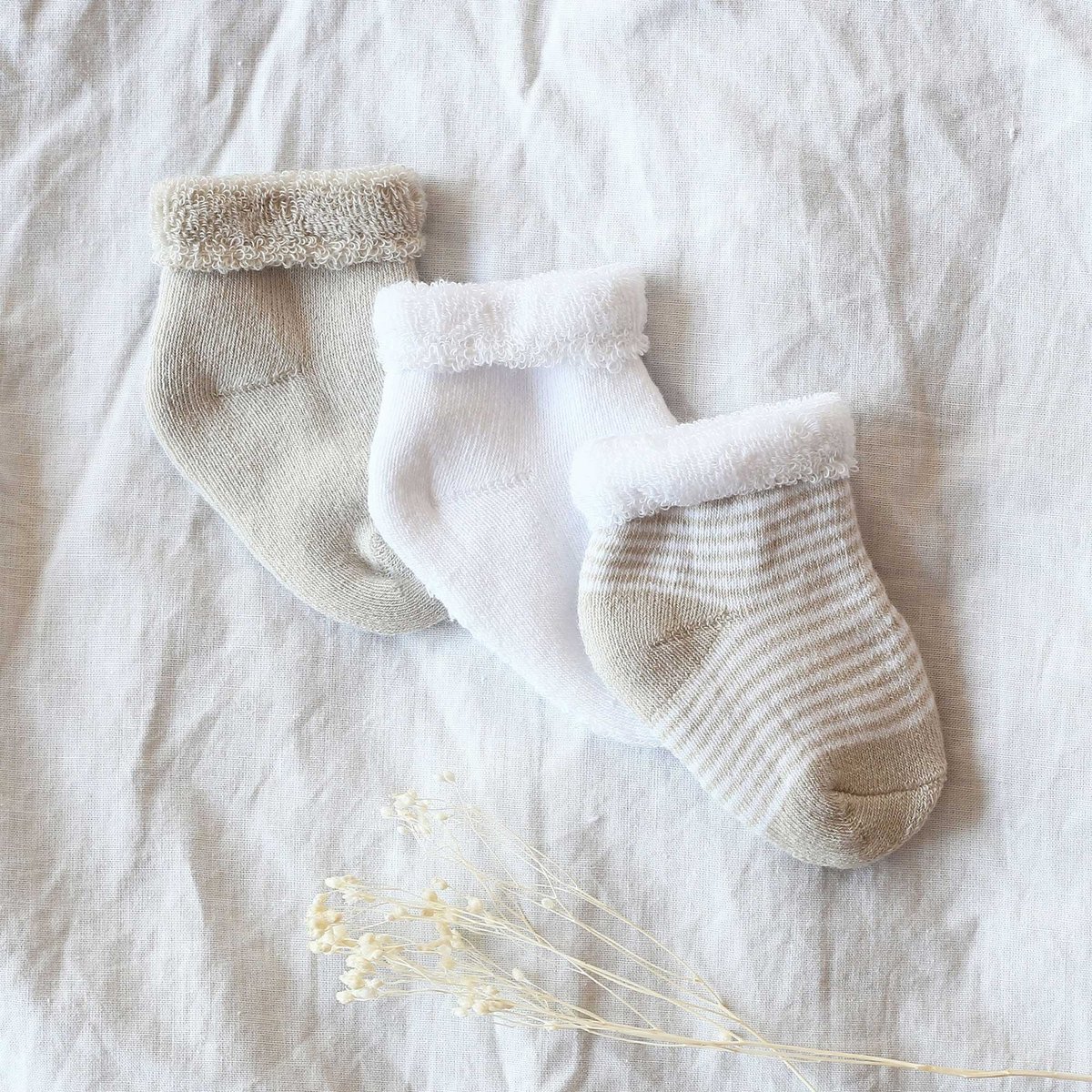 Lot de 3 paires de chaussettes bébé crudo, TROIS KILOS SEPT