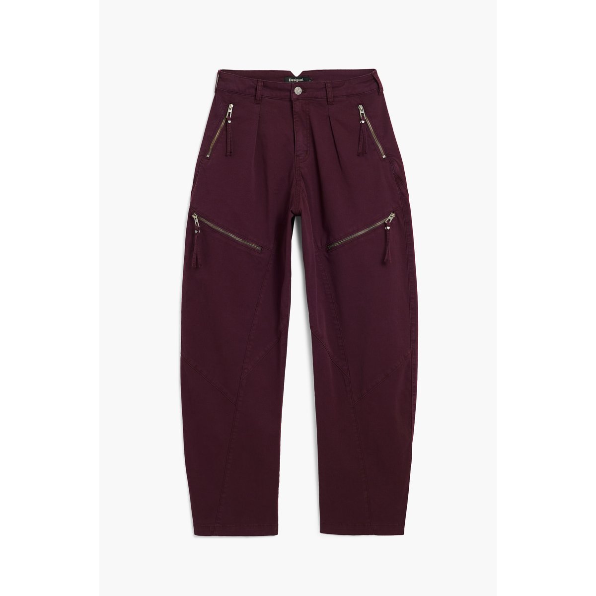 Pantalon long à fermetures éclair rouge, DESIGUAL