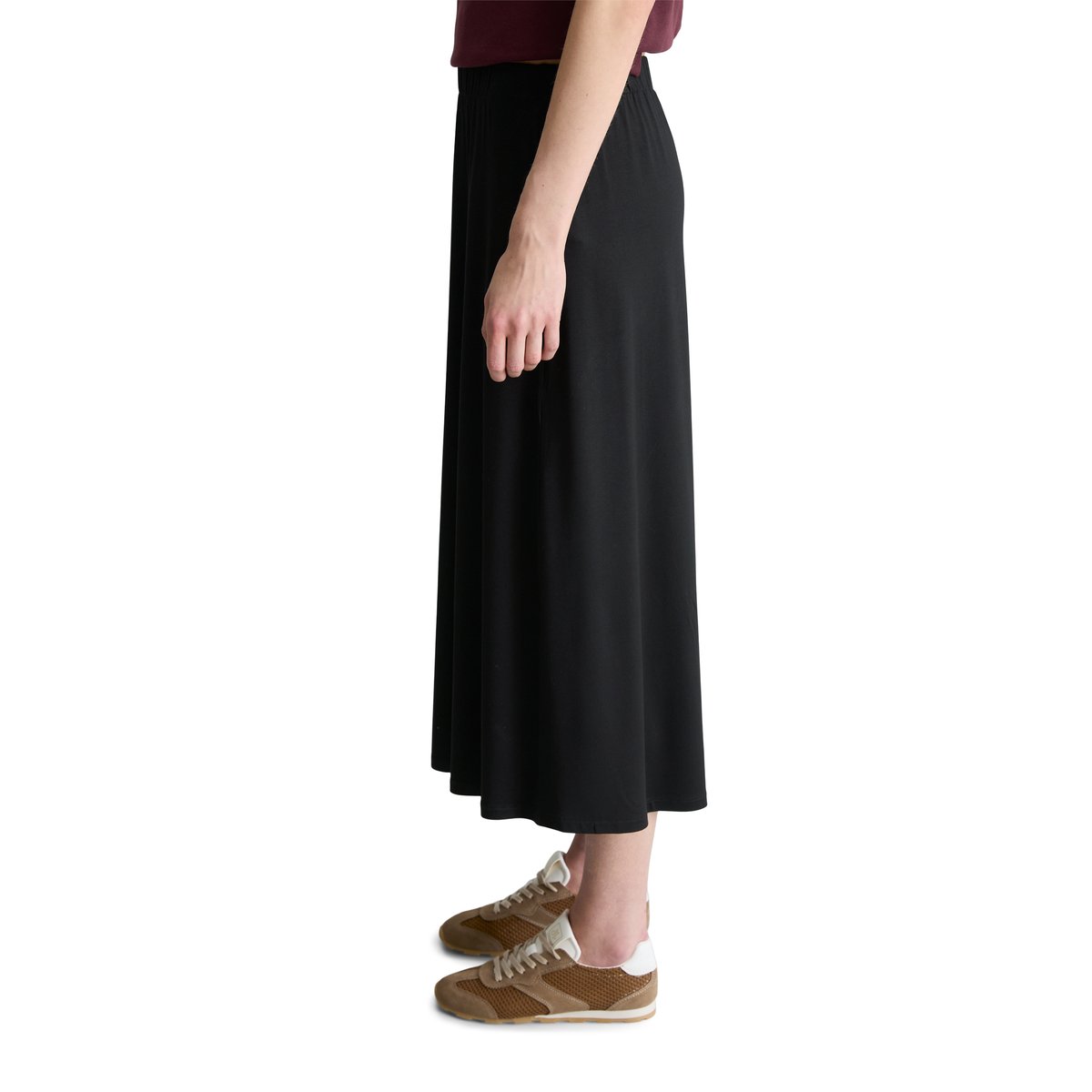 Jupe évasée en jersey en LENZING™ ECOVERO™ noir, MARC O’POLO DENIM