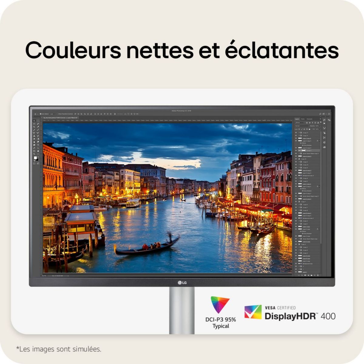 Ecran PC 4K 27UP850K-W UltraFine UHD 4K 27'' IPS HDR 400 USB-C 96W couleur unique, LG