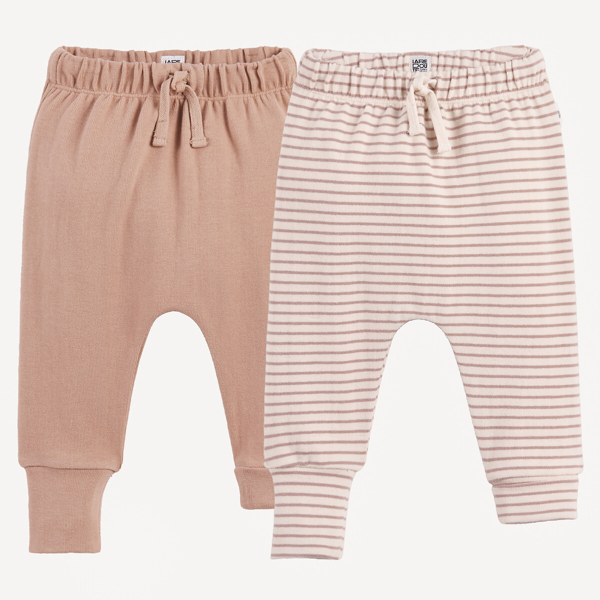 Set van 2 zachte, warme sarouels met oprolbare pijpen kastanje/beige, LA REDOUTE COLLECTIONS