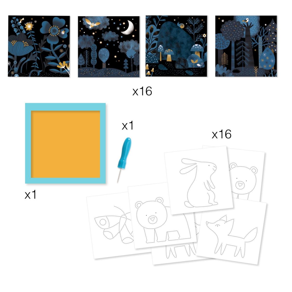 Coffret creatif Picotage - Apparations orange, DJECO