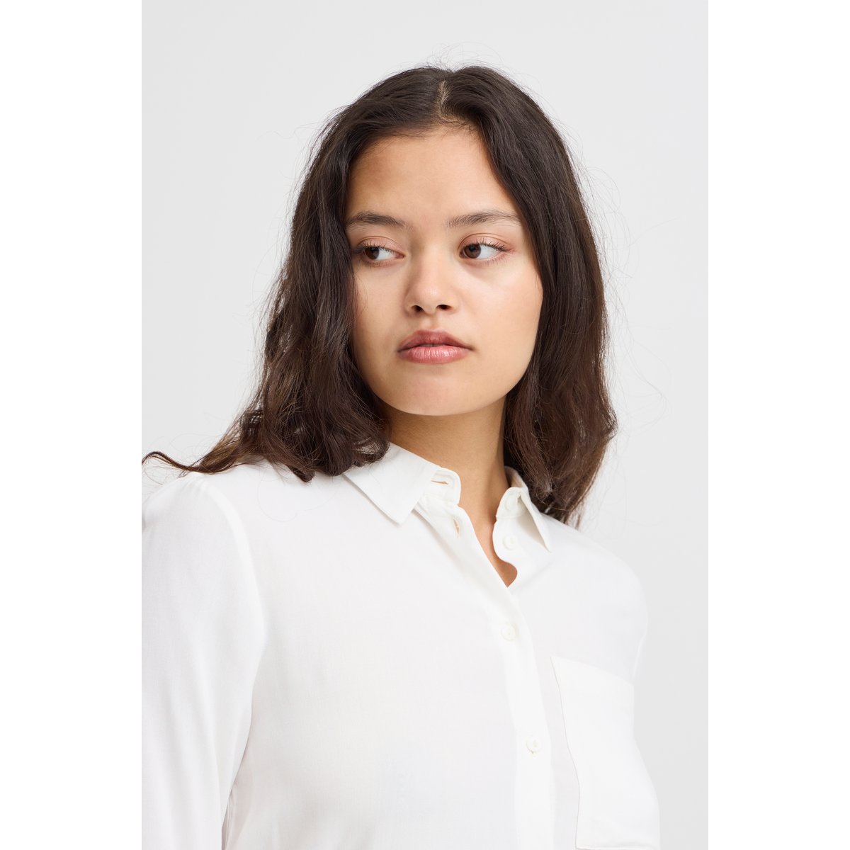 Long sleeved shirt blanc cloud dancer, ICHI