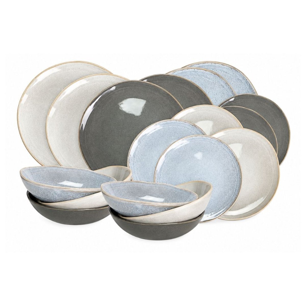 Service d'assiettes 18 pièces, ZAO beige, ARTIME