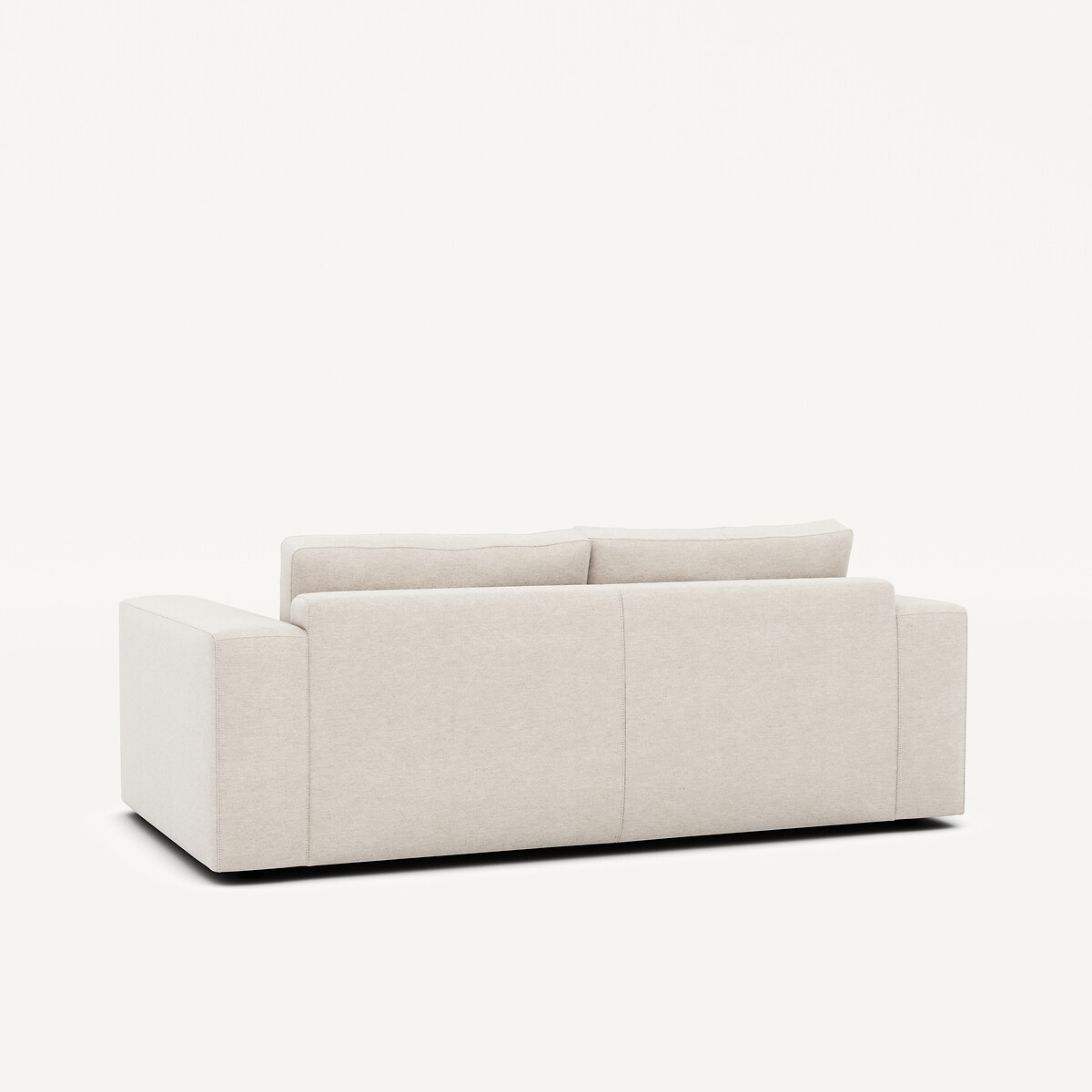 Kompaktes 3-Sitzer-Sofa aus meliertem Canvas, SKANDER elfenbein, AM.PM