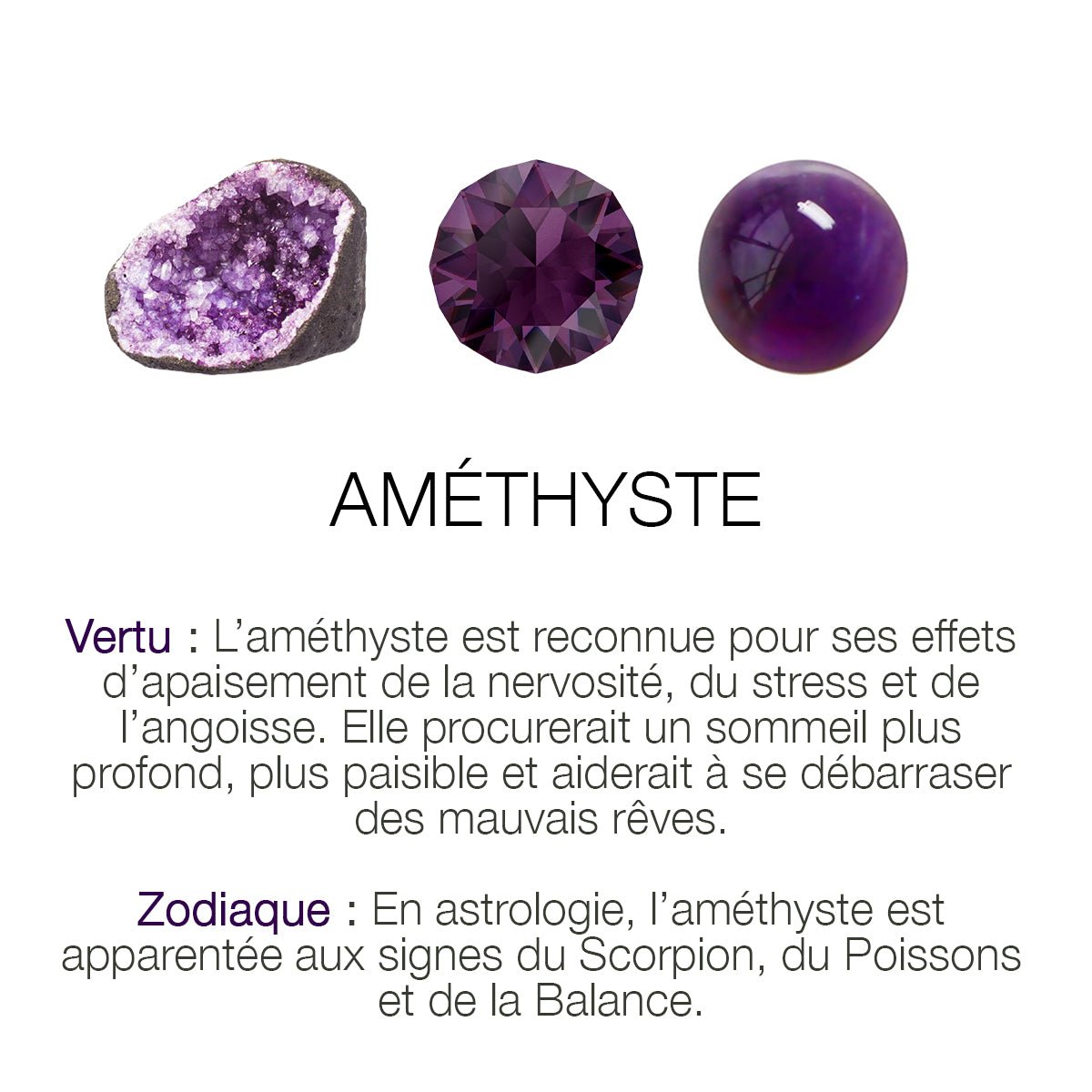 Bague cordelia amethyste violet, CAROLINE NAJMAN