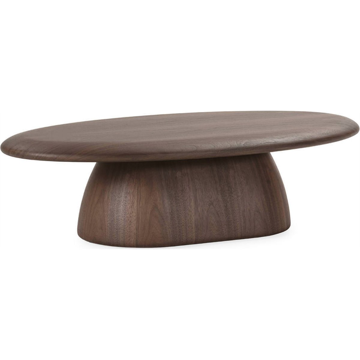 Table basse ovale en noyer massif noyer, RECOLLECTION