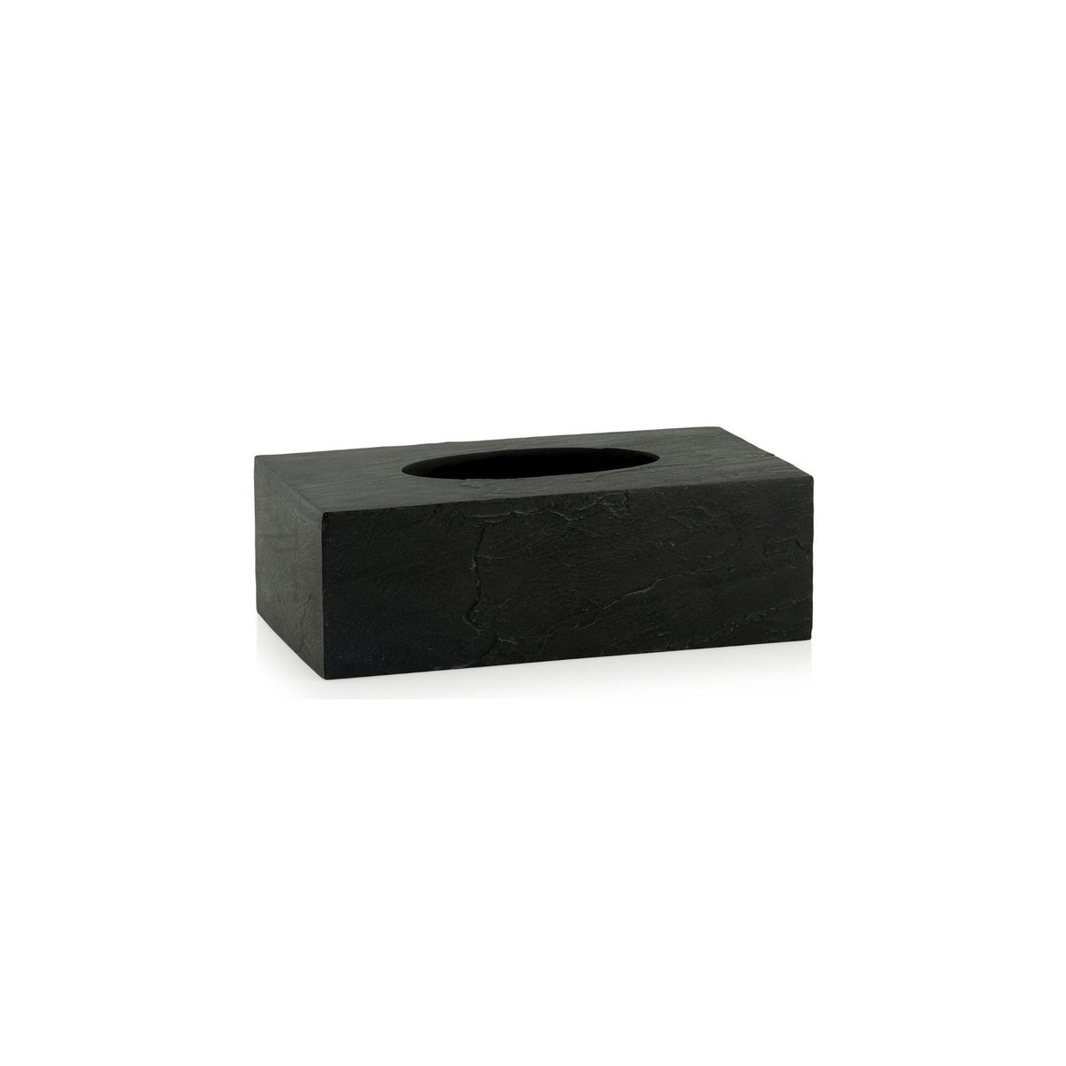 Boîte à Mouchoirs Rectangulaire en Polyrésine Noire Effet Ardoise noir, WADIGA