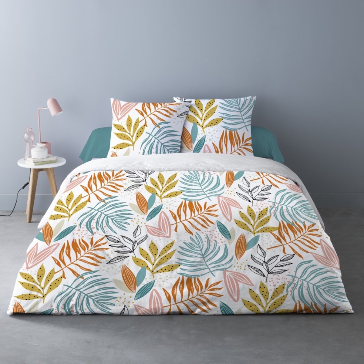 Housse De Couette 240x220 Floris + 2 Taies 100% Coton multicolore, DECORATIE