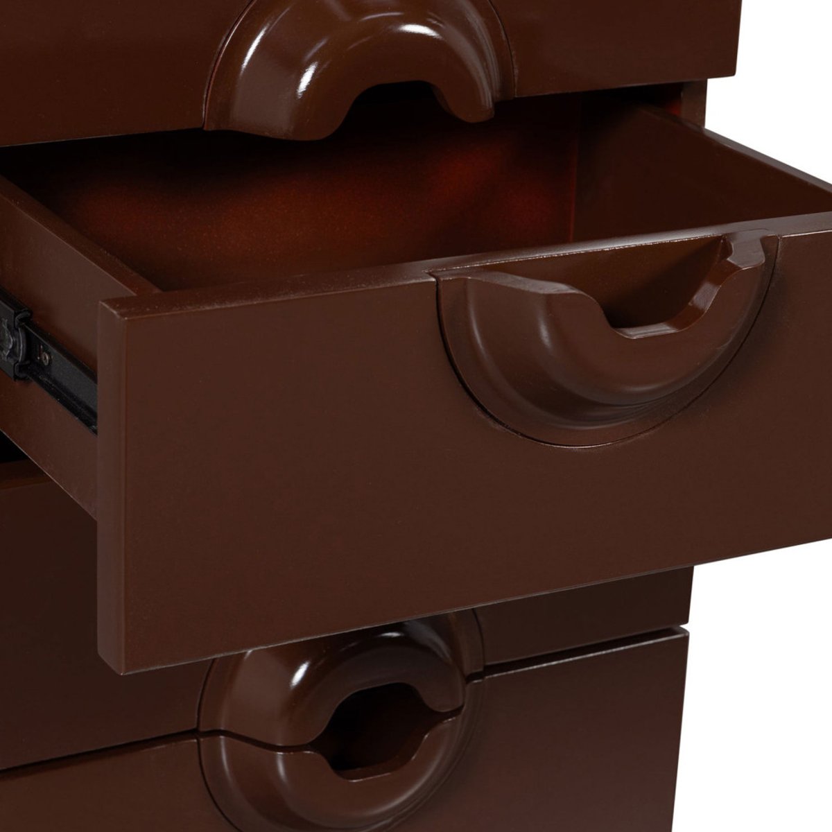 Petit meuble de rangement 6 tiroirs en bois et métal H120cm- MERGE marron, WOOOD