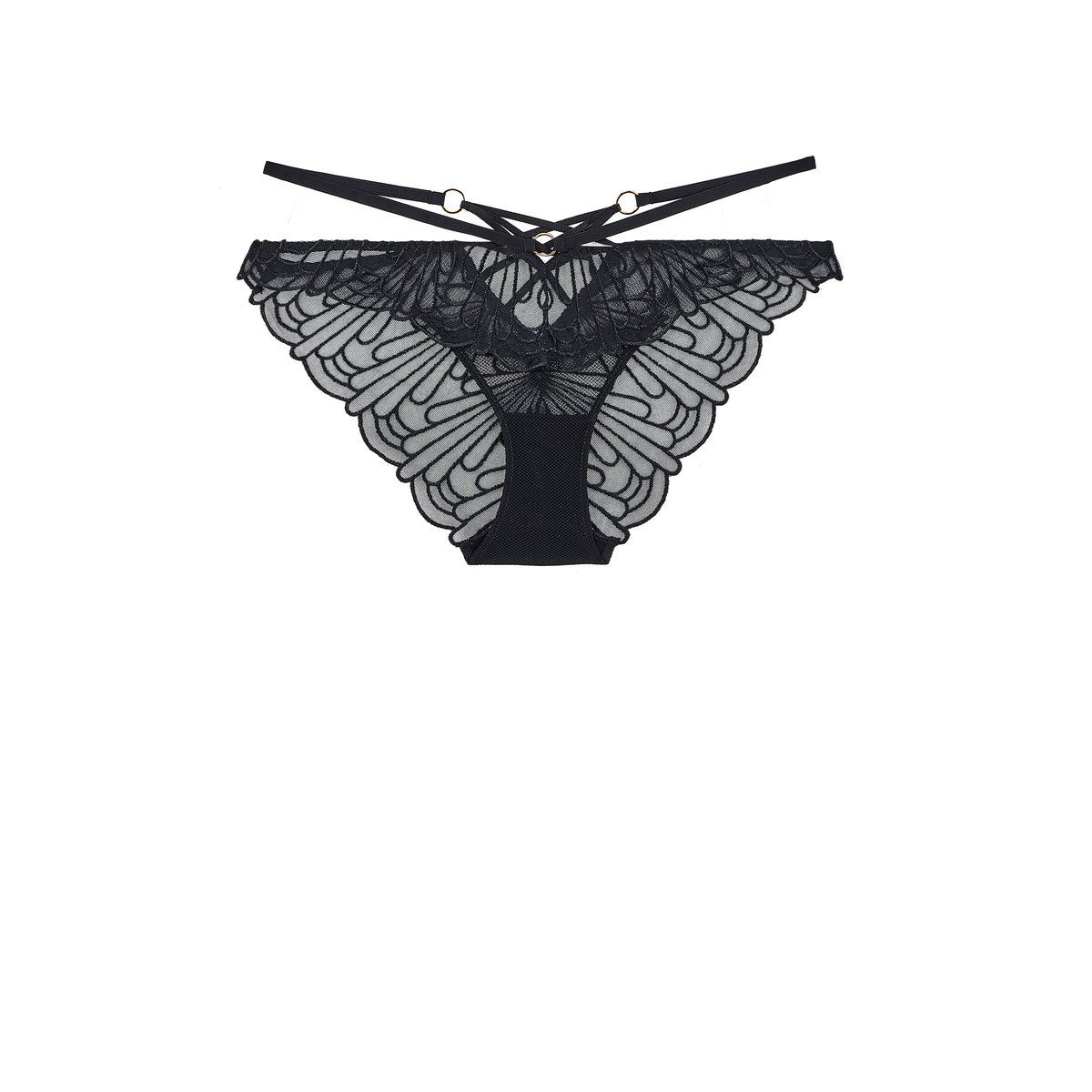 Culotte echancree Mini-coeur L'Indomptable noir, AUBADE
