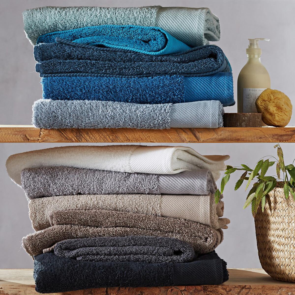 Maxi-drap de bain uni 500 g/m², Scenario bleu atlantique, LA REDOUTE INTERIEURS