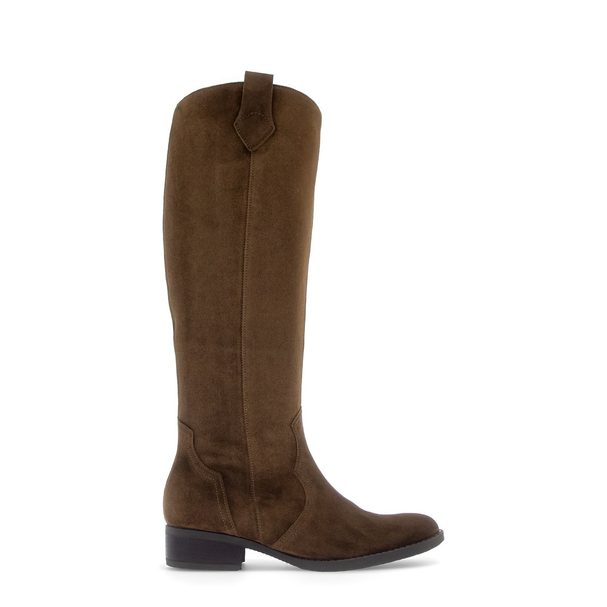 Bottes en cuir à talon décroché cognac velours, GABOR