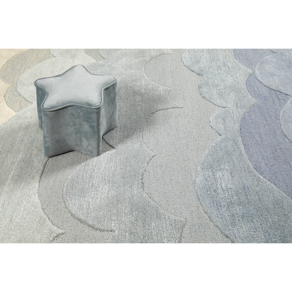 Tapis enfant nuages dégradé , MIKA bleu, SMART KIDS