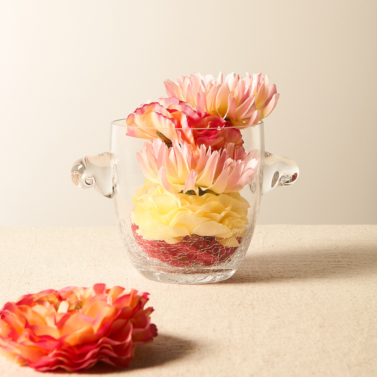 Mix de 3 fleurs artificielles D10 rose, SIA DECO