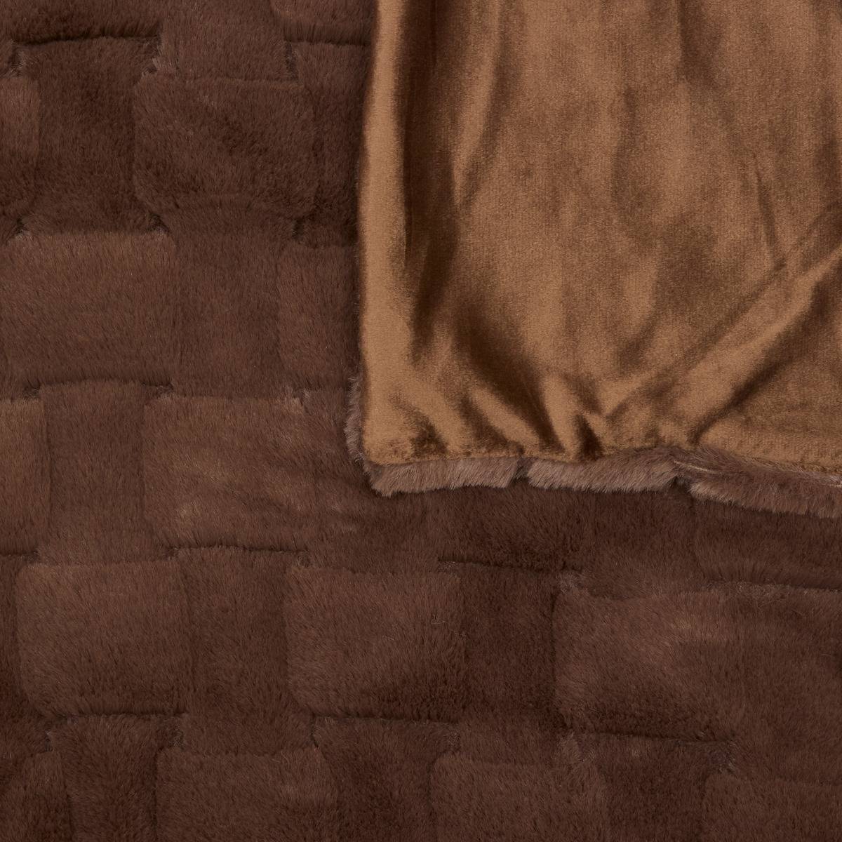 Plaid NALIA marron tonka, ATMOSPHERA