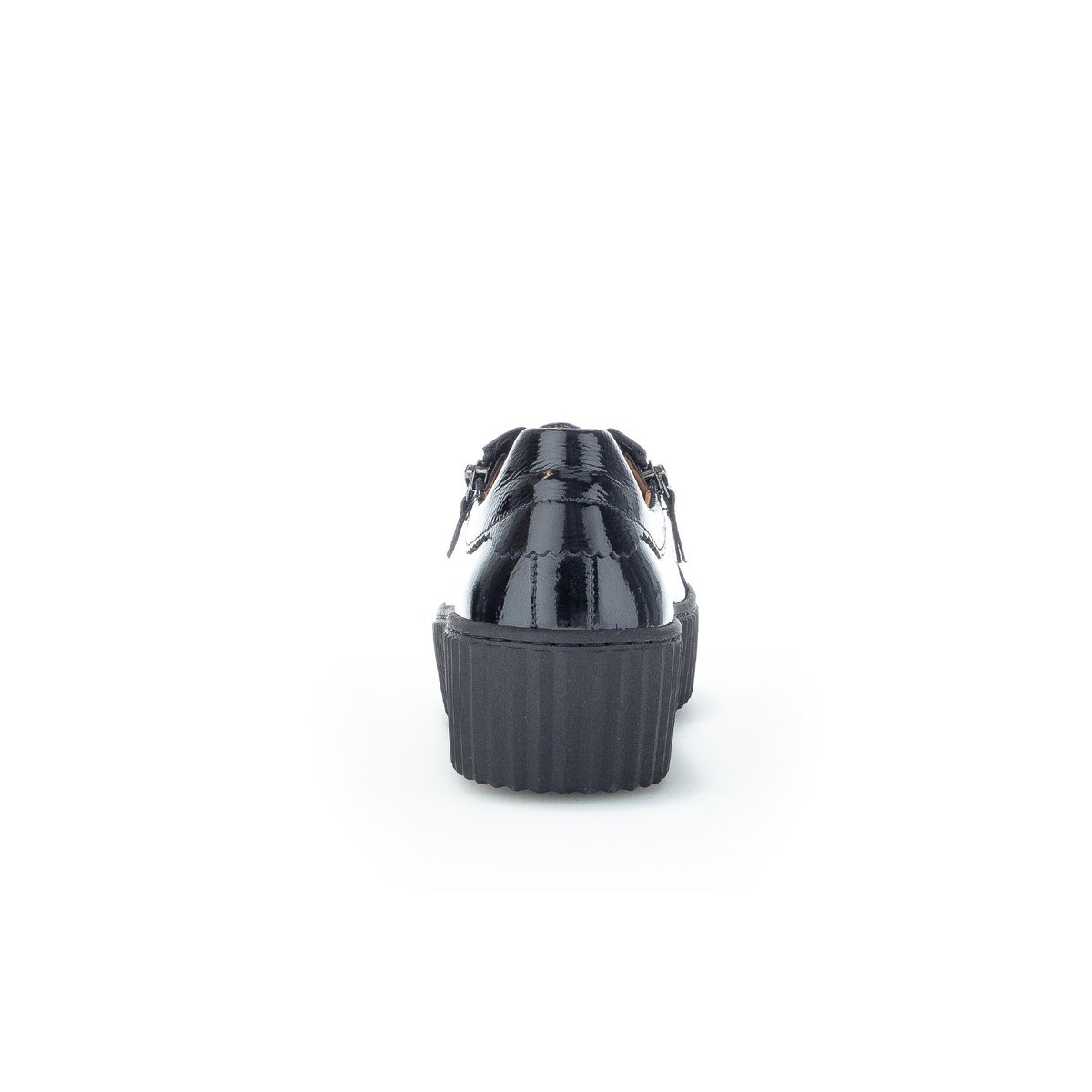 Baskets en cuir vernis à talon compensé noir vernis, GABOR