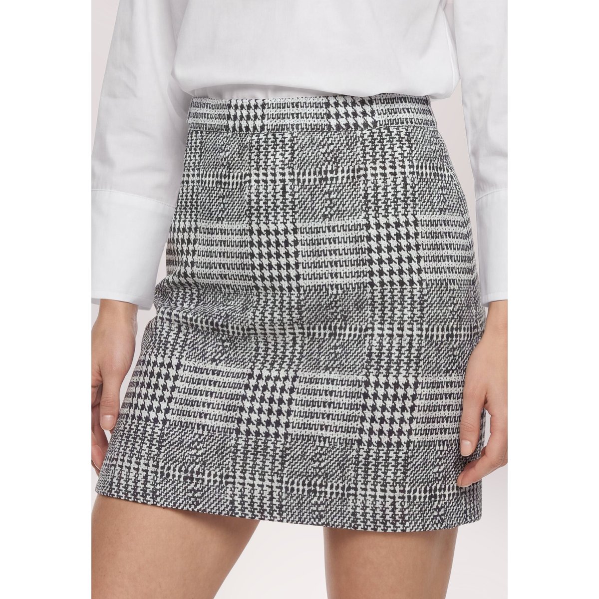 Jupe en jersey à carreaux gris/beige, BETTY BARCLAY