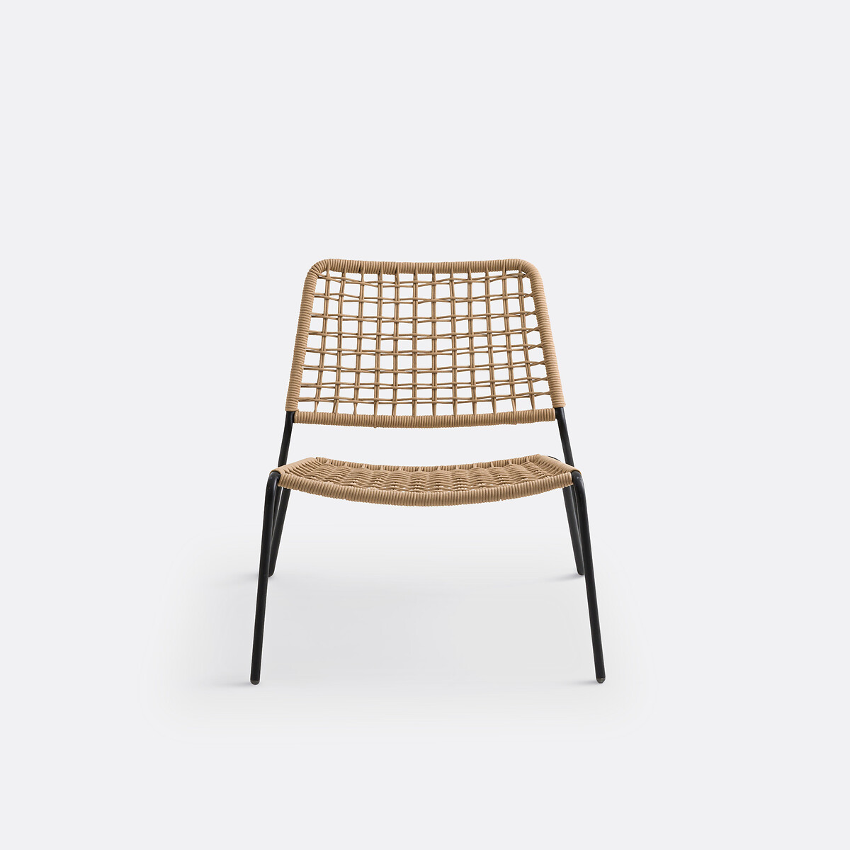 Fauteuil de jardin bas en corde tressée, Masix naturel/noir, LA REDOUTE INTERIEURS