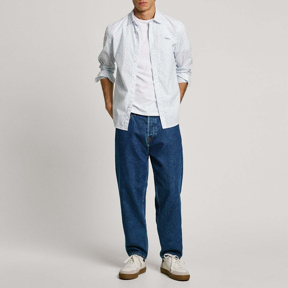 Chemise Imprimée Coupe Regular En Popeline blanc, PEPE JEANS
