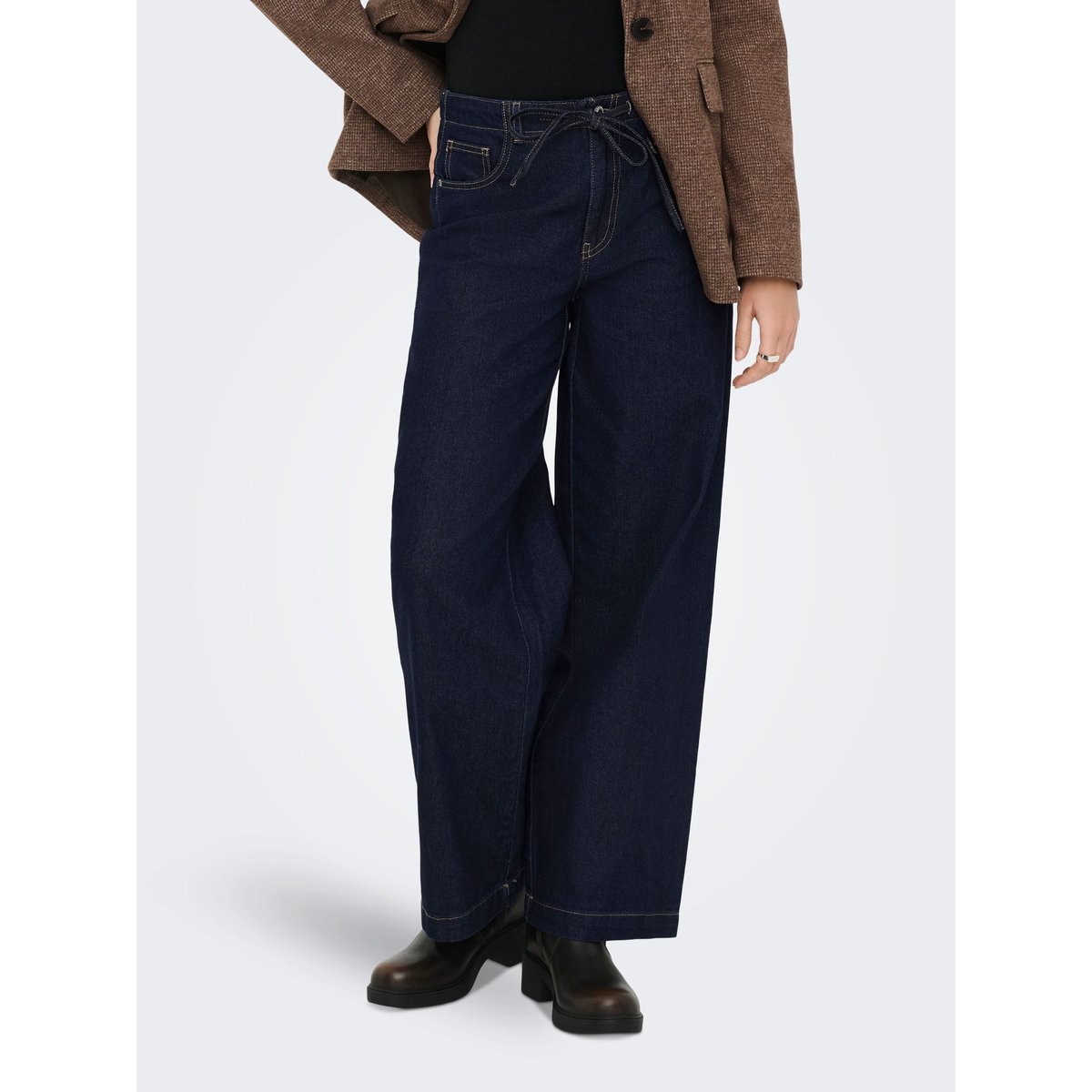 Jean À Jambe Large dark blue denim, ONLY