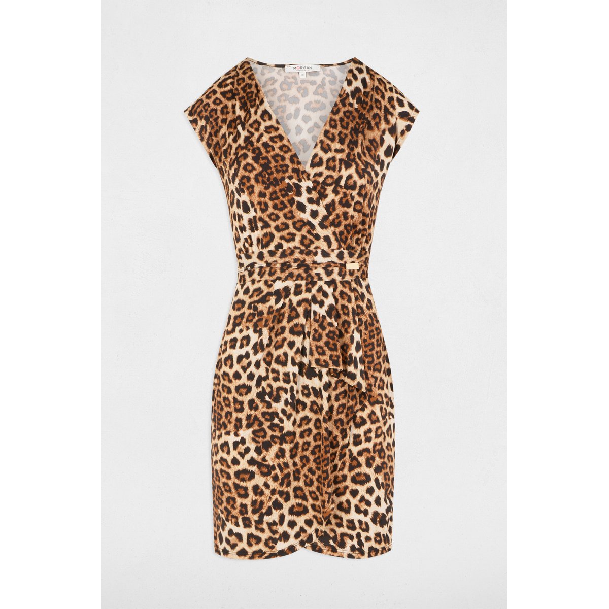 Robe courte ajustée imprimée multicolore, MORGAN