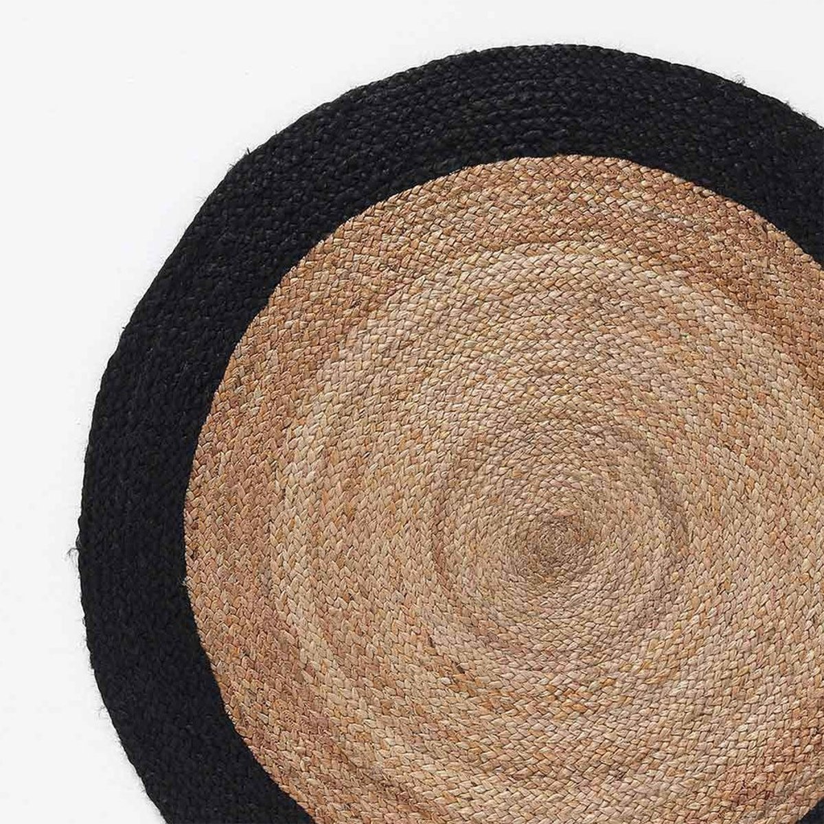 Tapis Rond 90  Jute Salem Noir noir, DECORATIE