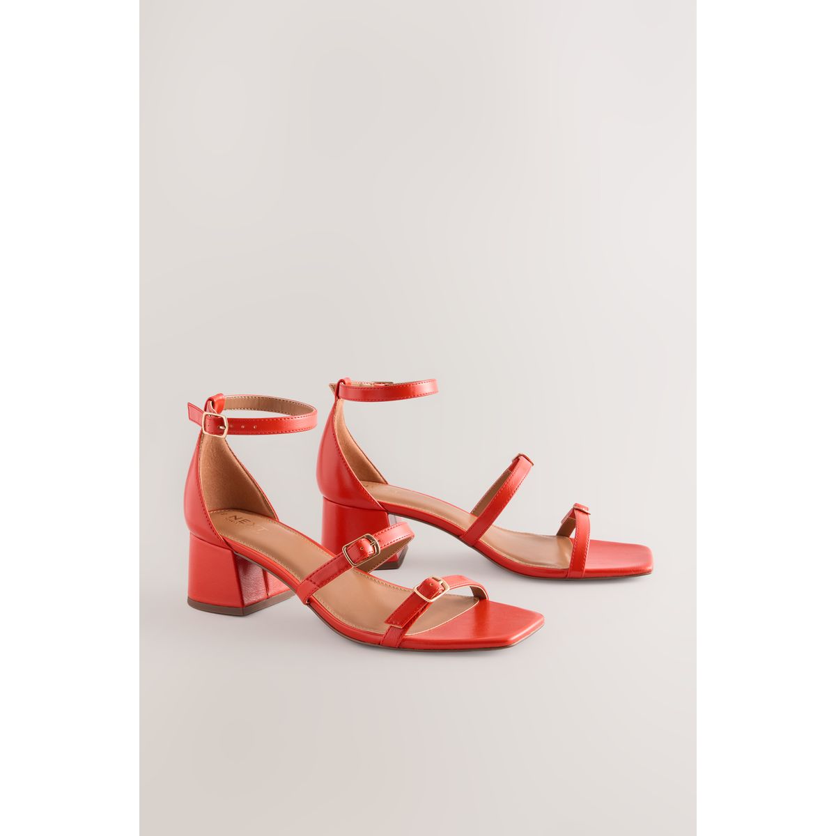 Sandales à boucles, petit talon orange, NEXT