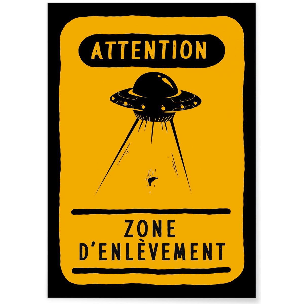 Poster Zone d'enlèvement blanc, L'AFFICHERIE
