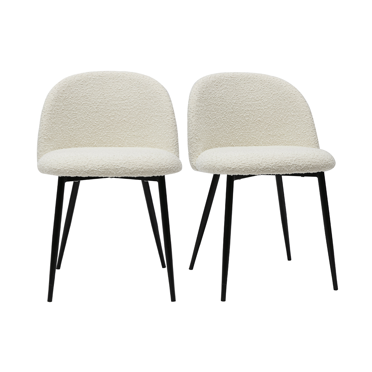 Chaises design pieds en métal noir (lot de 2) CELESTE blanc, MILIBOO