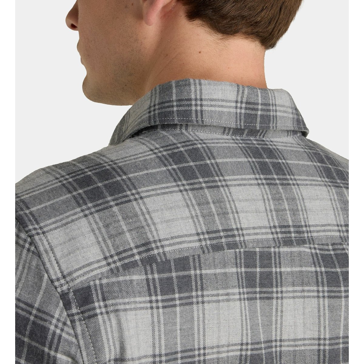 Chemise rifleck 2 à carreaux en coton gris, GALERIES LAFAYETTE