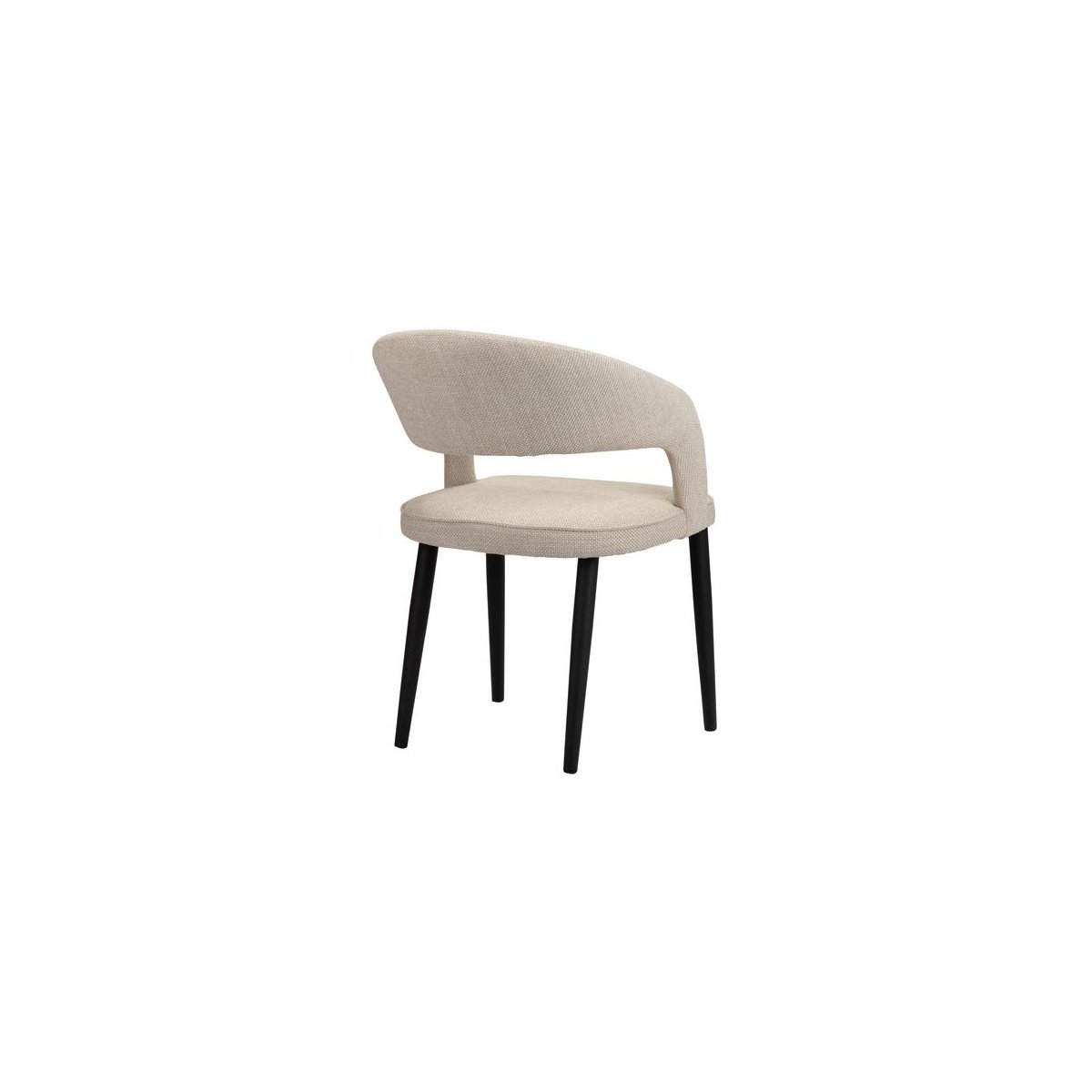 Lot de 2 chaises tissu texturé, LOUIS beige, BOBOCHIC