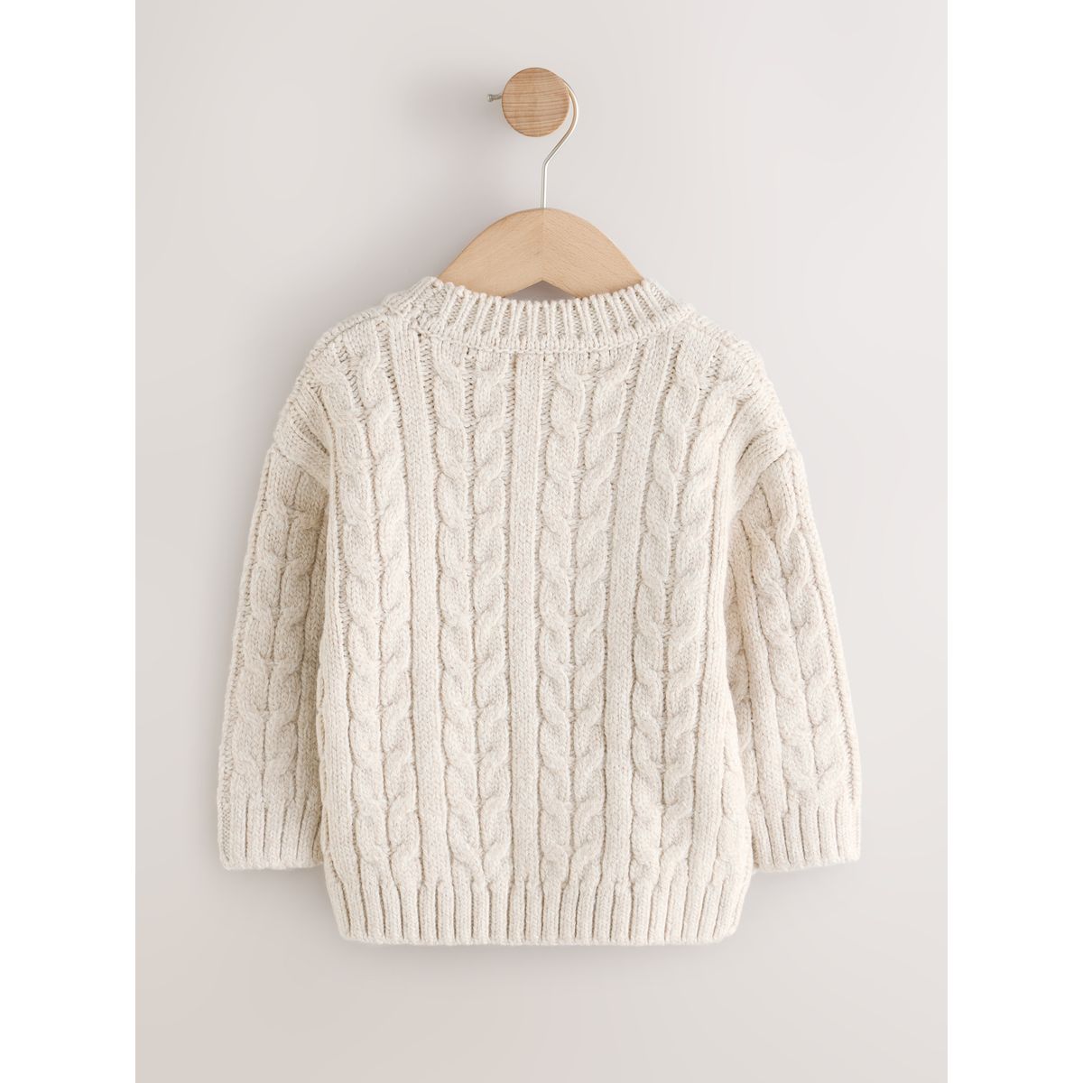 Pull ras du cou en maille torsadée crème/naturel, NEXT