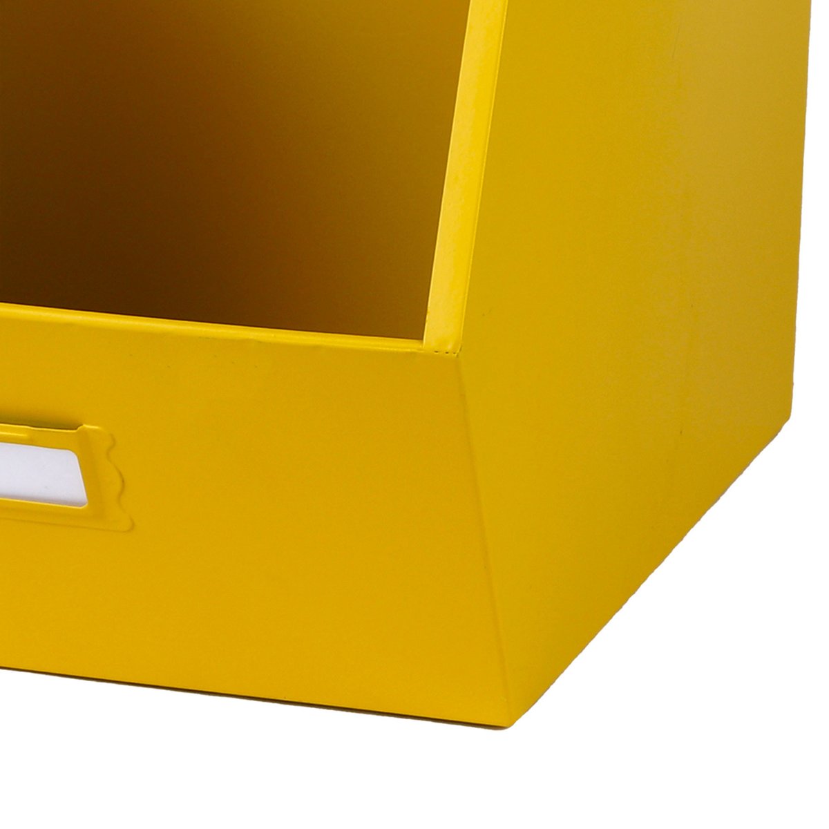 Casier de rangement en métal jaune empilable avec étiquette 32x23x21cm jaune, WADIGA
