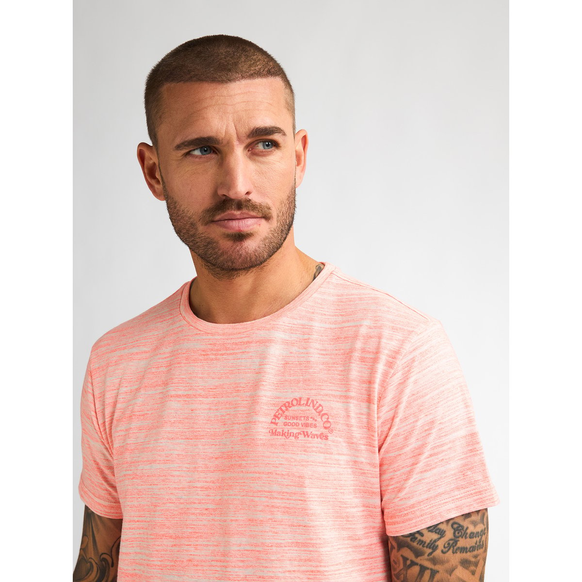 T-shirt à logo quasar rose fiery coral, PETROL INDUSTRIES