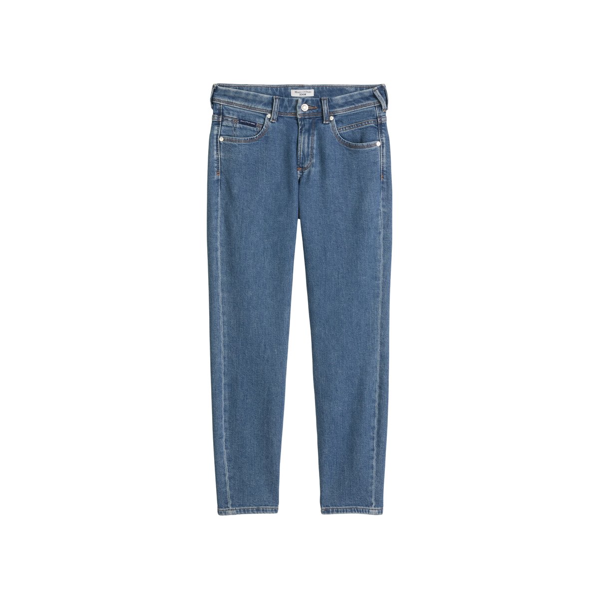 Jeans modèle Alva slim en mélange de coton organique et de lyocell bleu moyen, MARC O’POLO DENIM
