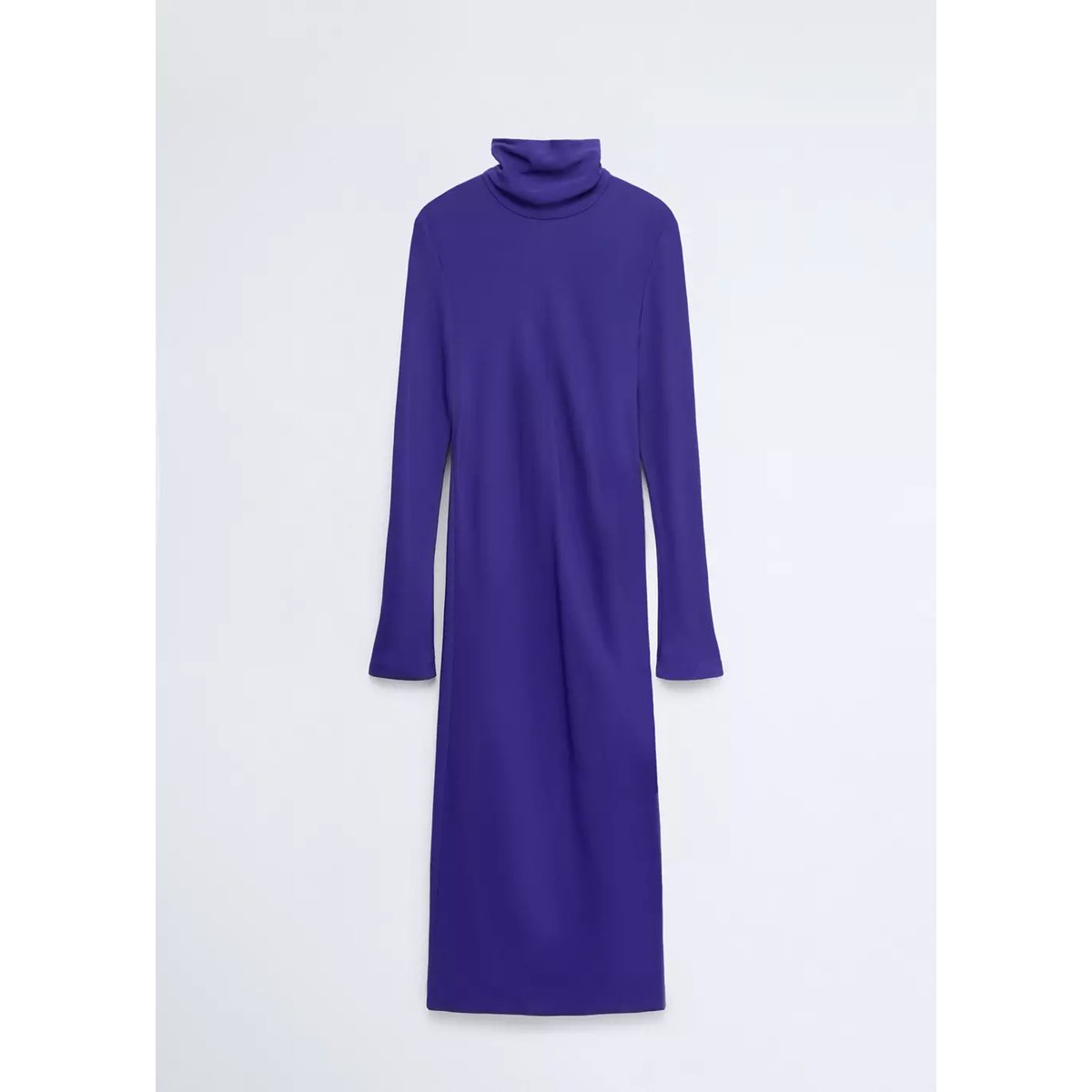 Robe midi col montant bleu, MANGO