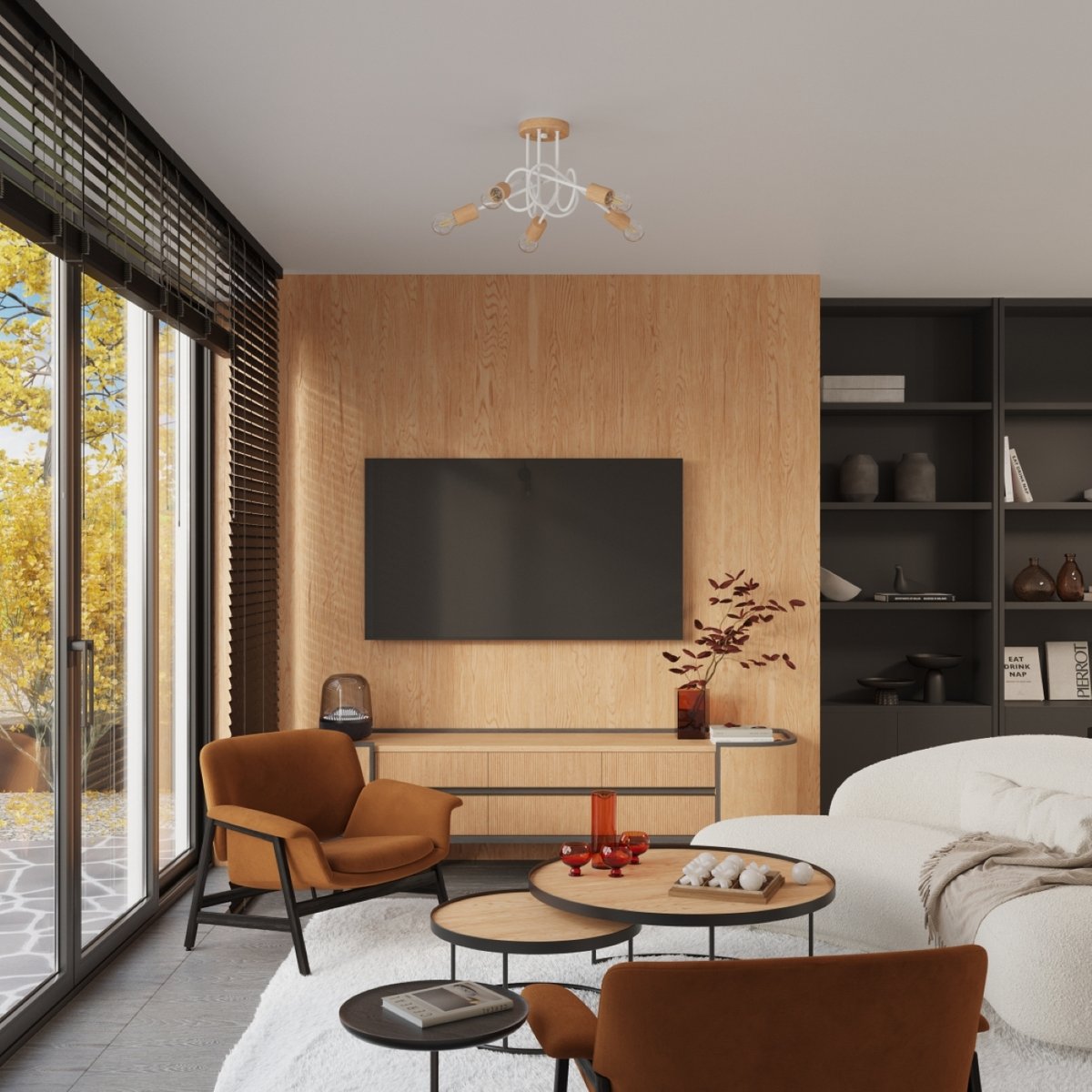 Applique Acier Blanc/Bois Naturel E27 1 Ember blanc, EDEN