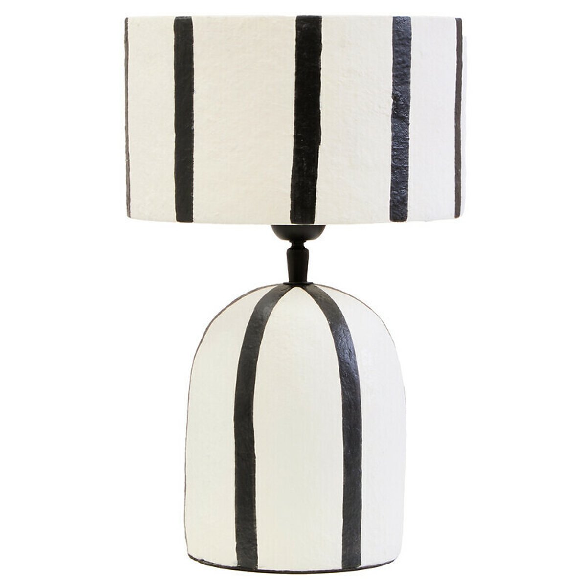 34cm Conway Striped Papier Mache Style Table Lamp white, ÉDITÉ
