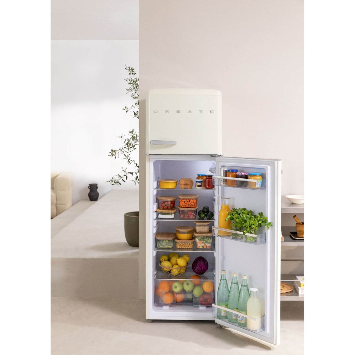 Réfrigérateur FRIDGE STYLANCE TOP 246L blanc cassé, CREATE