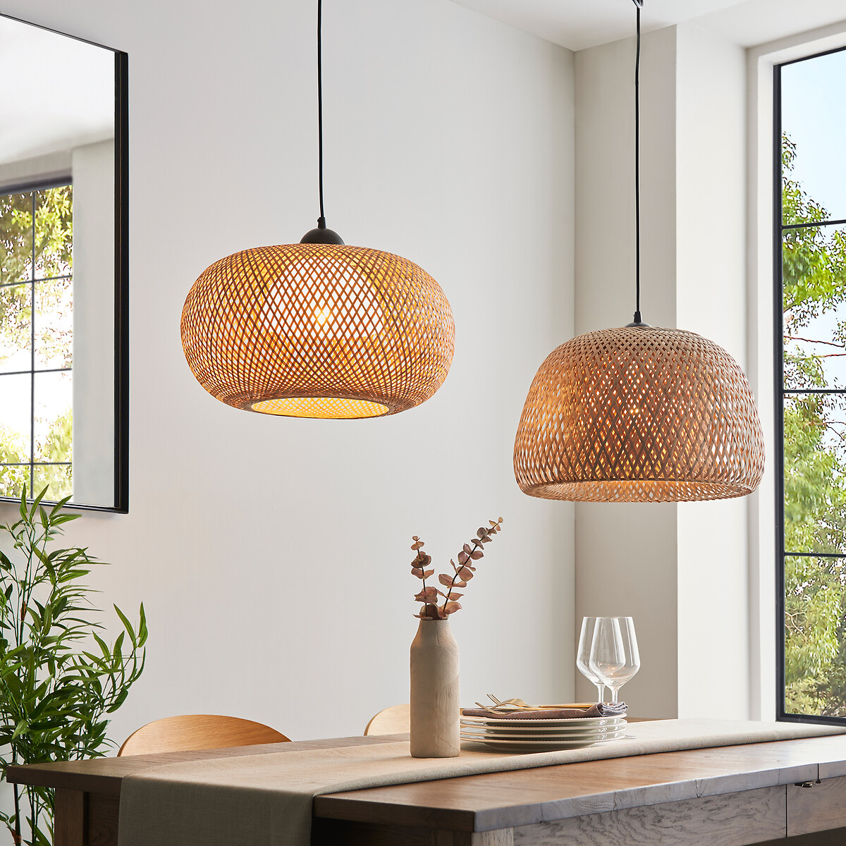 Banner Round Rafia Pendant Ceiling Light black, ÉDITÉ